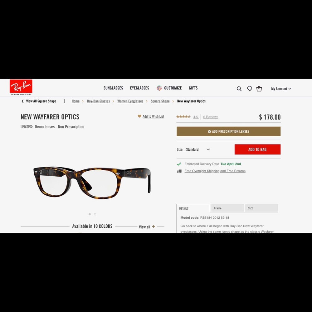 Ray ban frames - Picture 2 of 4